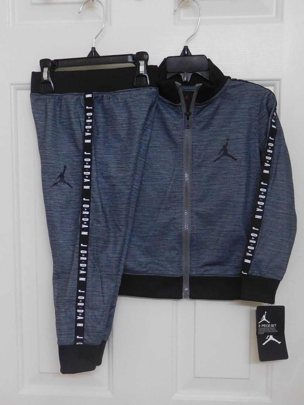 NWT 2pc Jordan Gray Black Zip Front Coat & Joggers Set sz 2t
